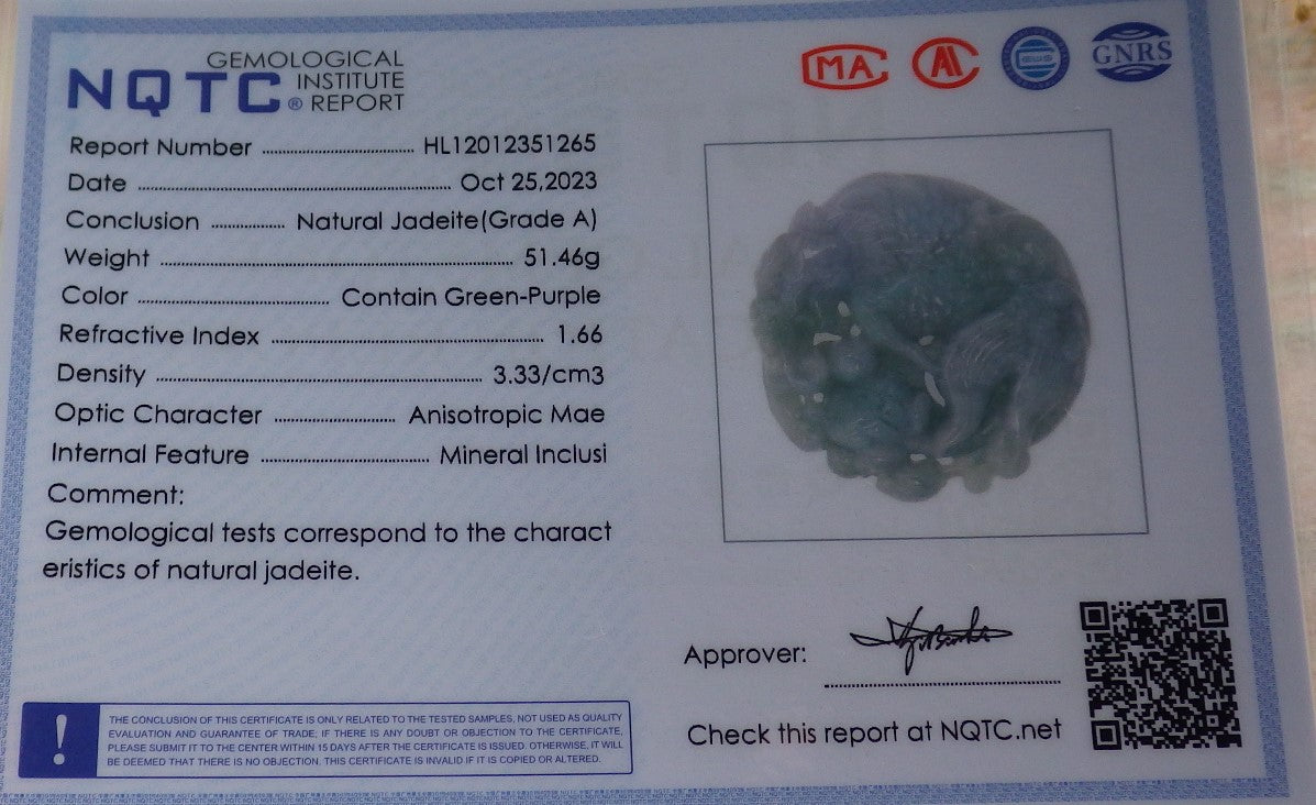 Atestita Verda Pala Lavenda Birmo 100% Natura A Jadejadeito Pengante Drako-Fiŝo Lotusa Flora Koliero 龙鱼 637264 TN