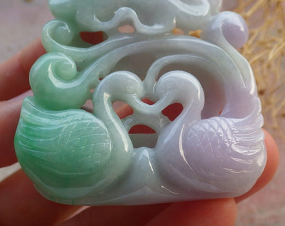 Atestita Verda Pala Lavenda Birmo 100% Natura A Jadejadeito Pendilo Mandarena Anaso Fenikso-Folio-Koliero 鸳鸯 637279 TN