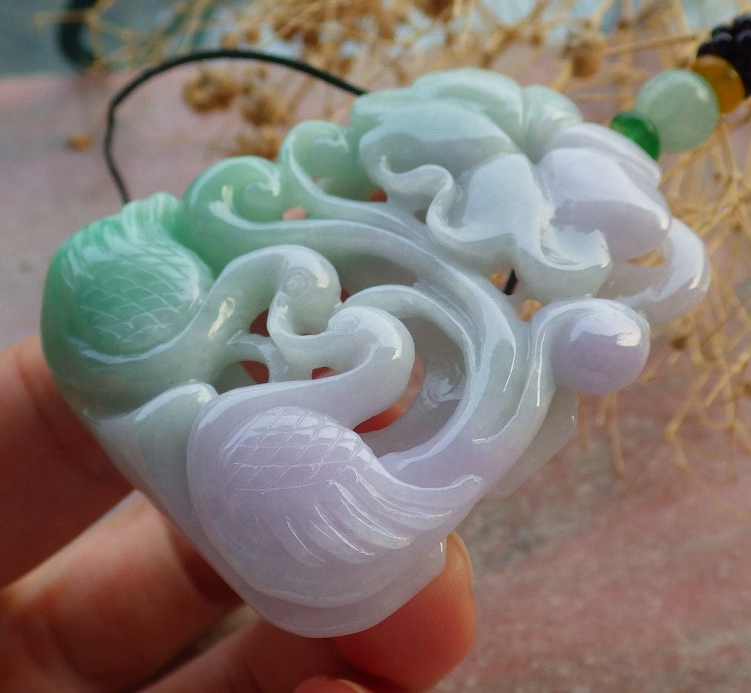 Atestita Verda Pala Lavenda Birmo 100% Natura A Jadejadeito Pendilo Mandarena Anaso Fenikso-Folio-Koliero 鸳鸯 637279 TN