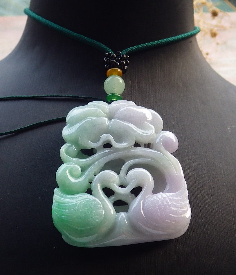 Atestita Verda Pala Lavenda Birmo 100% Natura A Jadejadeito Pendilo Mandarena Anaso Fenikso-Folio-Koliero 鸳鸯 637279 TN