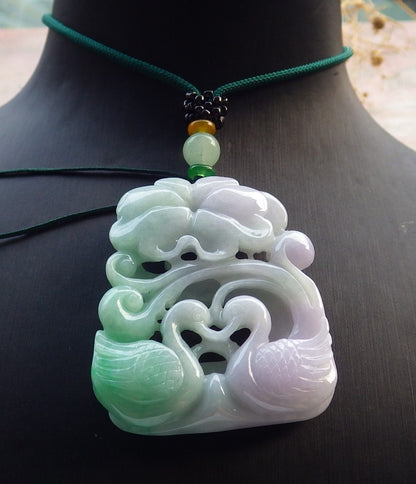 Atestita Verda Pala Lavenda Birmo 100% Natura A Jadejadeito Pendilo Mandarena Anaso Fenikso-Folio-Koliero 鸳鸯 637279 TN