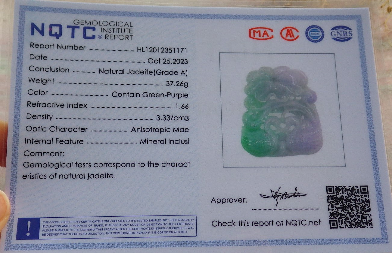 Atestita Verda Pala Lavenda Birmo 100% Natura A Jadejadeito Pendilo Mandarena Anaso Fenikso-Folio-Koliero 鸳鸯 637279 TN