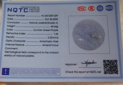 Certified Lavende Green Burma 100% Natural A Jade jadeite Pendant Phoenix Flower Necklace 凤凰 637297  TN
