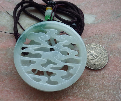 Atestita Verda Birmo 100% Natura A Jadejadeito Pendanta Fenikso Koko Ronda Koliero 招财鸡 637372 TN