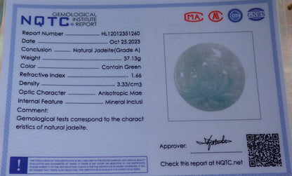 Atestita Verda Birmo 100% Natura A Jadejadeita pendanta Fenikso Birda Flora Koliero 鸟语花香 637398 TN