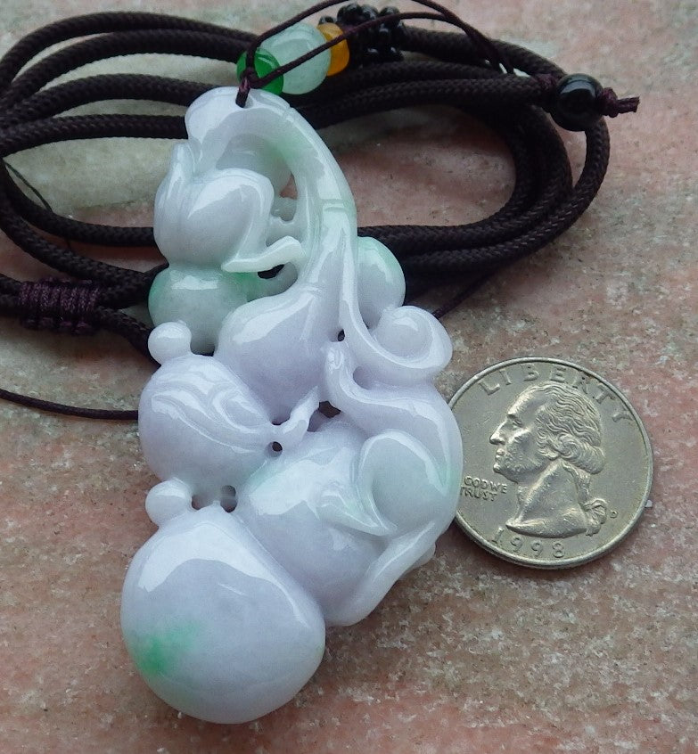 Atestita Verda Pale Pala Lavenda Birmo 100% Natura Jadeja Pendanta Simio-Persika Kukurbo-Koliero 猴子 637407 TN