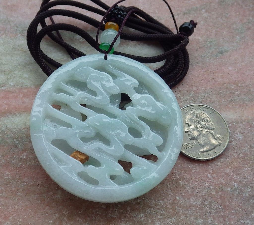 Atestita Verda Birmo 100% Natura A Jadejadeita Pendanta Fenikso-Flora Koliero 凤凰 637415 TN