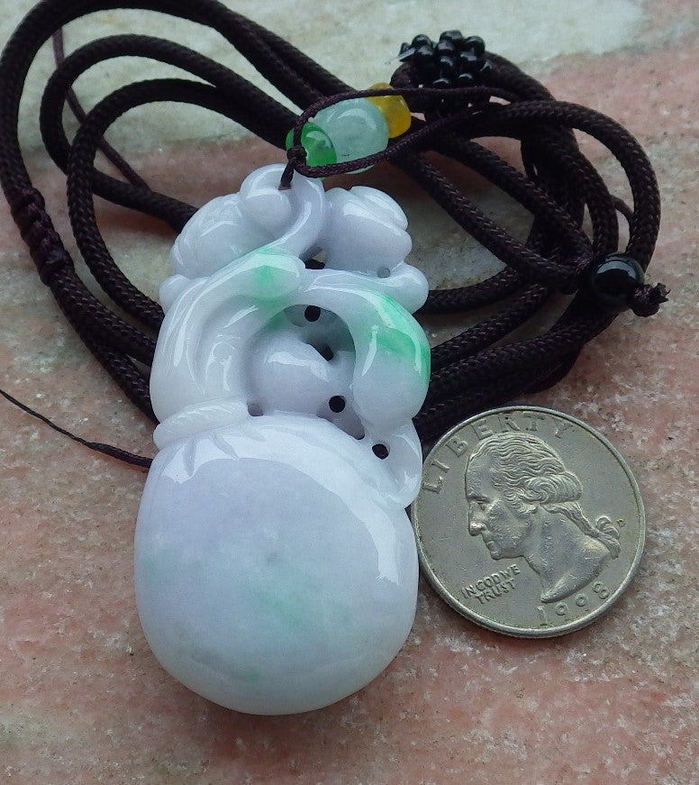 Atestita Verda Pala Lavenda Birmo 100% Natura Jado Jadeito Pendumaĵo Rano Bufo Mona Sako Yuan Bao Koliero 招财蟾 637432 TN