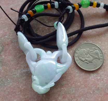 Atestita Verda Lavendo Birmo 100% Natura A Jadejadeito Pendilo Rano Bufo Monsako Yuan Bao Koliero 招财蟾 637512 TN