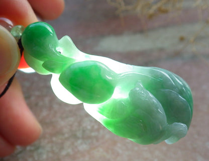 Atestita Verda Birmo 100% Natura A Jadejadeito pendanta Fenikso Birdo-Persika Koliero 637537 TN