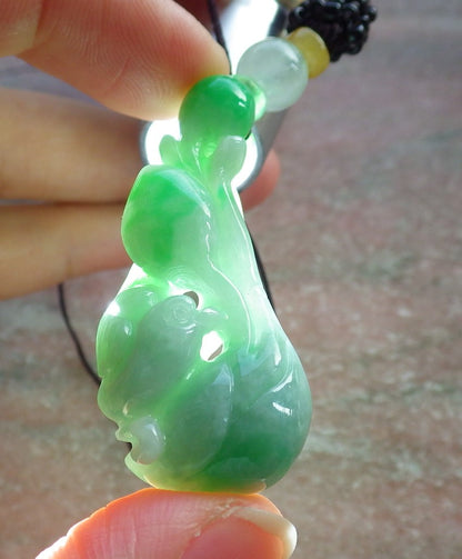 Atestita Verda Birmo 100% Natura A Jadejadeito pendanta Fenikso Birdo-Persika Koliero 637537 TN