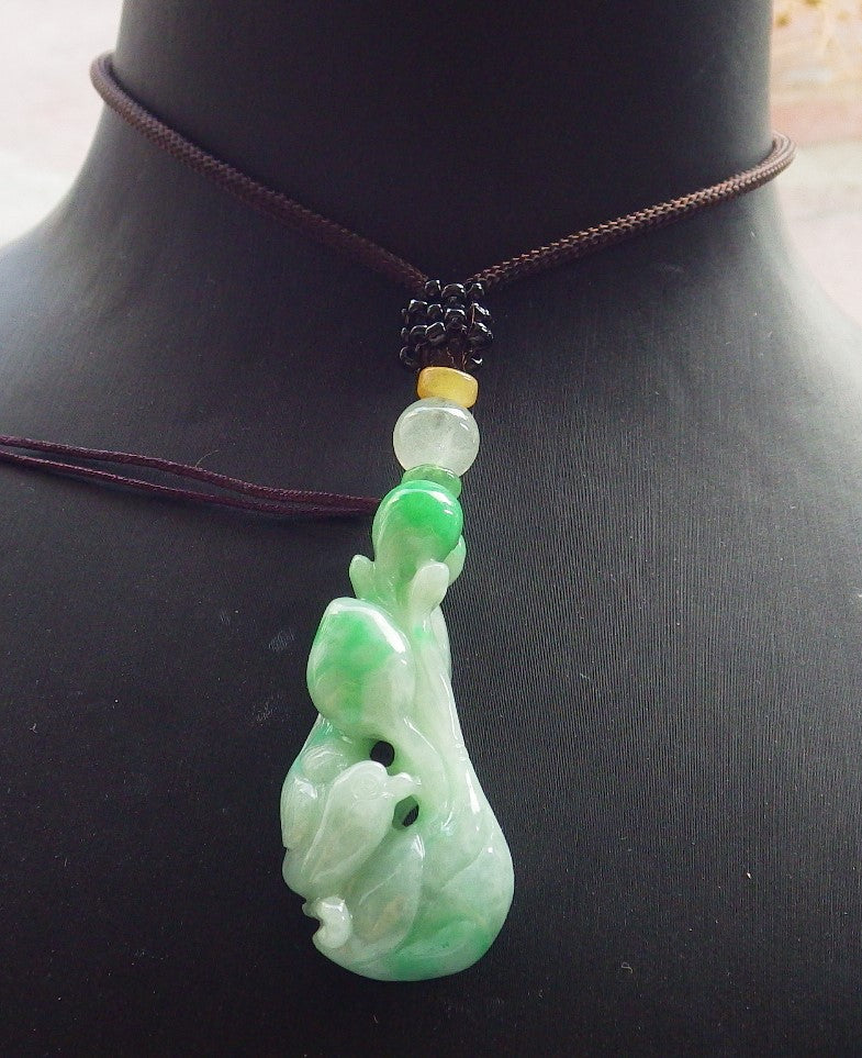 Atestita Verda Birmo 100% Natura A Jadejadeito pendanta Fenikso Birdo-Persika Koliero 637537 TN