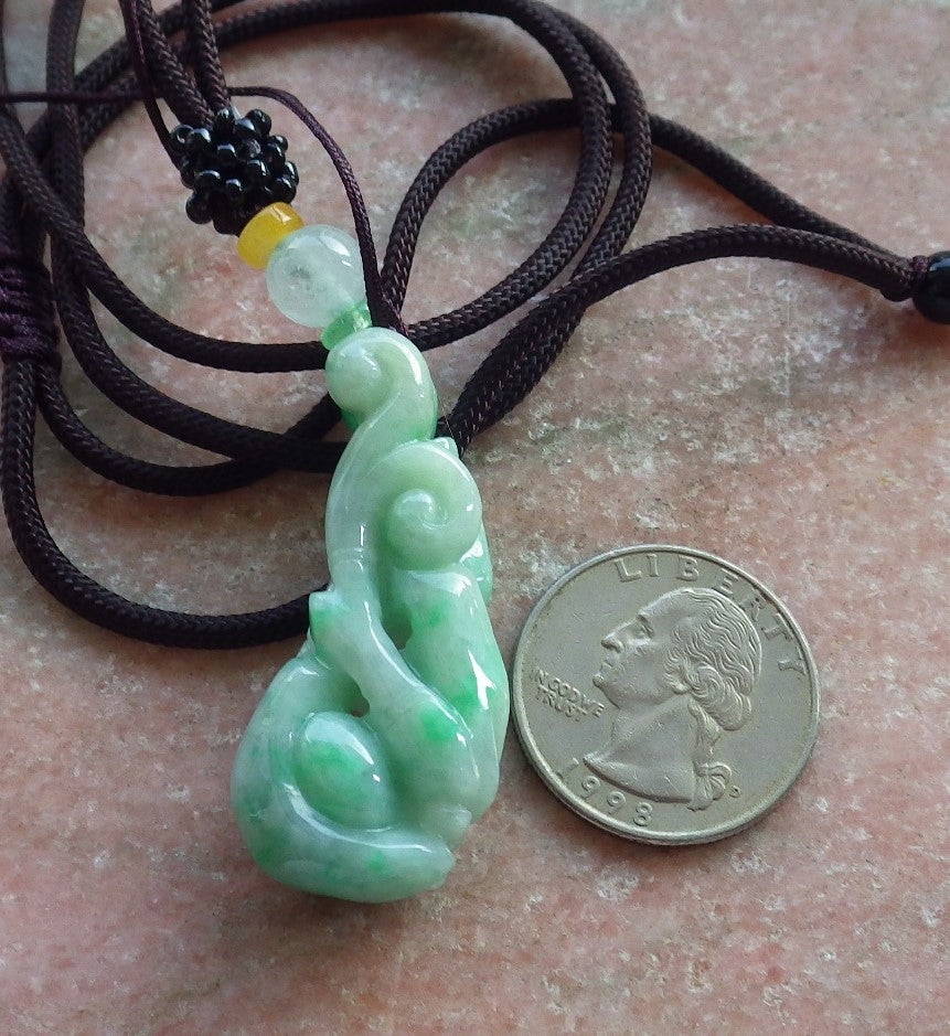 Atestita Verda Birmo 100% Natura A Jadejadeito pendanta Fenikso Birdo-Persika Koliero 637537 TN