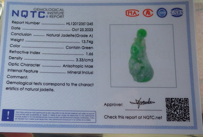 Atestita Verda Birmo 100% Natura A Jadejadeito pendanta Fenikso Birdo-Persika Koliero 637537 TN