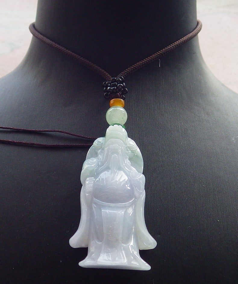 Atestita Verda Lavenda Birmo 100% Natura A Jadejadeito Pengante Mono Dio Yuan Bao Ruyi Koliero 财神 637545 TN