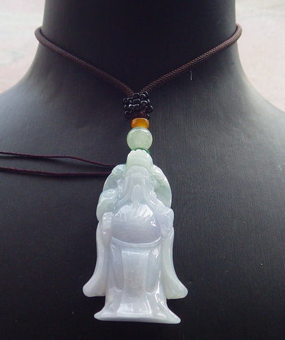 Atestita Verda Lavenda Birmo 100% Natura A Jadejadeito Pengante Mono Dio Yuan Bao Ruyi Koliero 财神 637545 TN