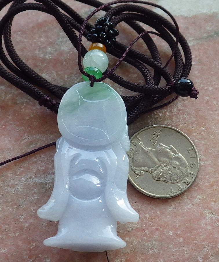 Atestita Verda Lavenda Birmo 100% Natura A Jadejadeito Pengante Mono Dio Yuan Bao Ruyi Koliero 财神 637545 TN