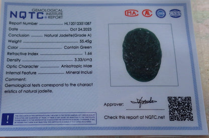 Atestita Glacia Verda Birmo 100% Natura A Jadejadeito Pendanta Drako-Perlo-Koliero 生意兴隆 637612 TN