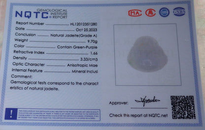 Atestita Verda Pala Lavenda Birmo 100% Natura A Jadejadeita pendanta Feliĉa Budho Dio-Koliero 佛公 637641 TN