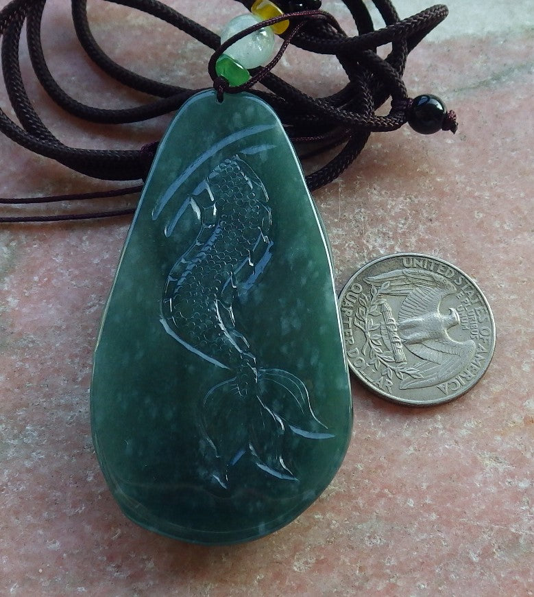 Atestita Glacia Verda Birmo 100% Natura A Jadejadeito Pendanta Drako-Perlo-Koliero 生意兴隆 637654 TN