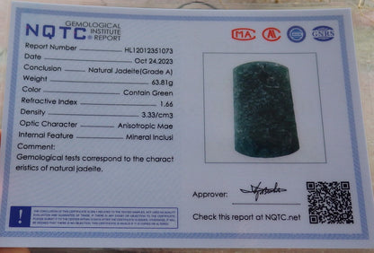 Atestita Glacia Blua Akvo Birmo 100% Natura A Jadejadeito Pendilo Pejzaĝa Pentrado Arba Koliero 山水画 637800 TN