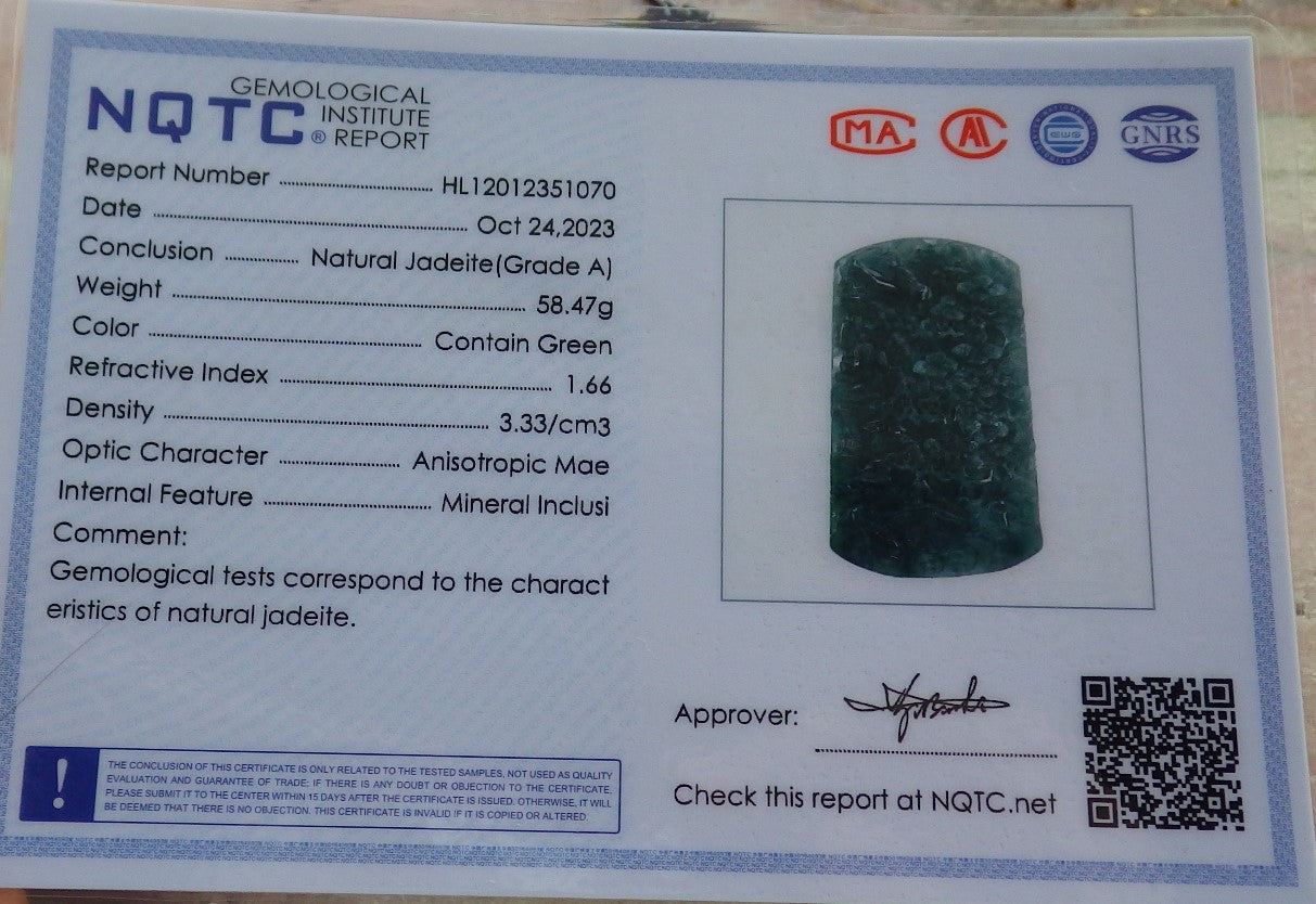 Atestita Glacia Blua Akvo Birmo 100% Natura A Jadejadeito Pendilo Pejzaĝa Pentrado Arba Koliero 山水画 637817 TN