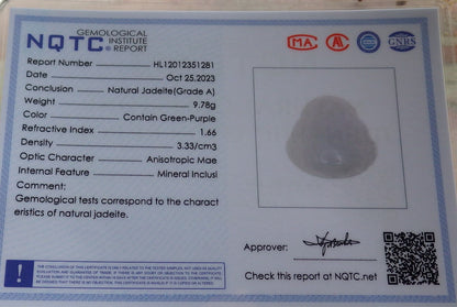 Certified Pale Lavender Burma 100% Natural A Jade jadeite pendant Happy Buddha God Necklace 佛公 637826  TN