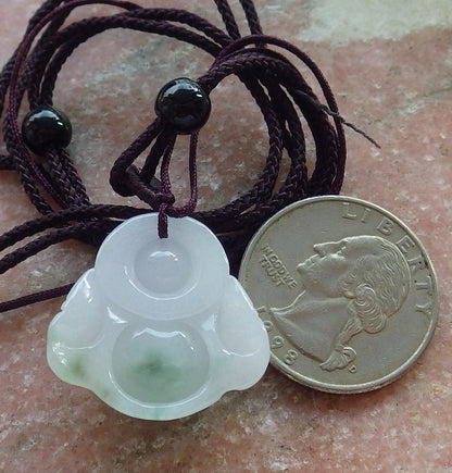 Atestita Verda Lavenda Birmo 100% Natura A Jadejadeita pendanta Feliĉa Budho Dio-Koliero 佛公 637843 TN