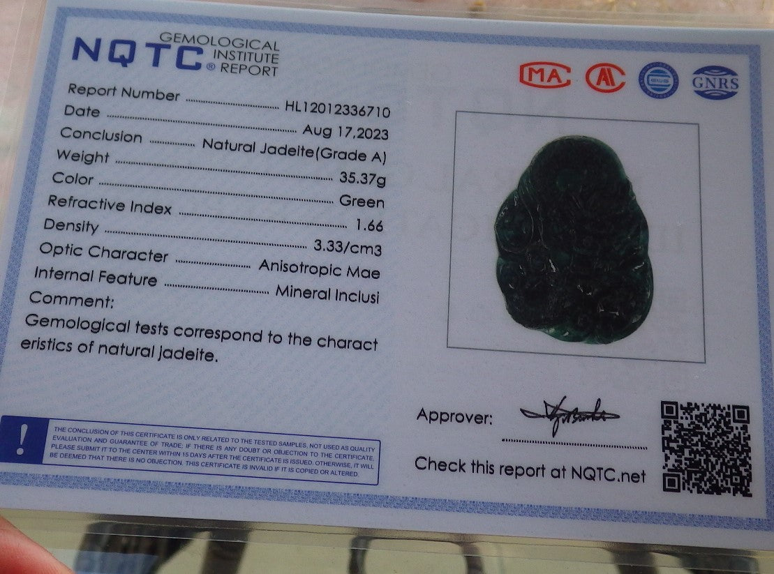 Atestita Glacia Blua Akvo Verda Birmo 100% Natura A Jadejadeita Pendanta Drako-Perlo-Koliero 生意兴隆 637906 TN