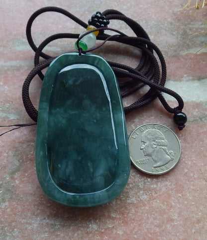 Atestita Glacia Verda Birmo 100% Natura A Jadejadeito Pendanta Drako-Perlo-Koliero 生意兴隆 637923 TN