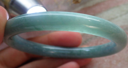 Certified Green Burma 100% Natural A JADE Jadeite Circle Bangle Bracelet 54 mm 手镯 637947  TN