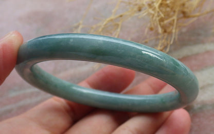 Certified Green Burma 100% Natural A JADE Jadeite Circle Bangle Bracelet 54 mm 手镯 637947  TN