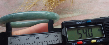 Certified Green Burma 100% Natural A JADE Jadeite Circle Bangle Bracelet 54 mm 手镯 637947  TN