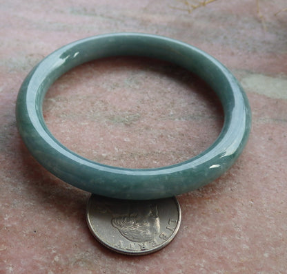 Certified Green Burma 100% Natural A JADE Jadeite Circle Bangle Bracelet 54 mm 手镯 637947  TN
