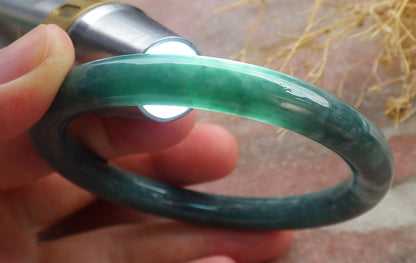Certified Green Burma 100% Natural A JADE Jadeite Circle Bangle Bracelet 57 mm 手镯 637956  TN