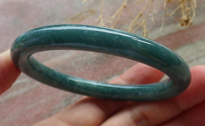 Certified Green Burma 100% Natural A JADE Jadeite Circle Bangle Bracelet 57 mm 手镯 637956  TN