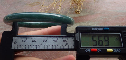 Certified Green Burma 100% Natural A JADE Jadeite Circle Bangle Bracelet 57 mm 手镯 637956  TN