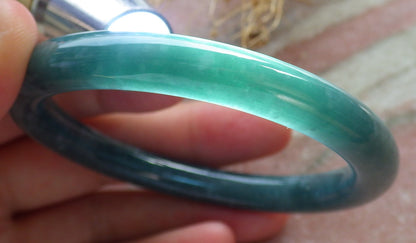 Certified Green Burma 100% Natural A JADE Jadeite Circle Bangle Bracelet 56 mm 手镯 637983  TN