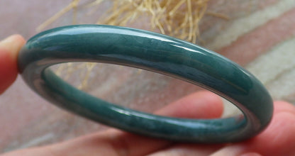 Certified Green Burma 100% Natural A JADE Jadeite Circle Bangle Bracelet 56 mm 手镯 637983  TN