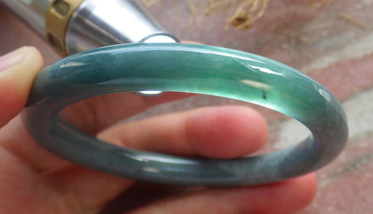 Certified Green Burma 100% Natural A JADE Jadeite Circle Bangle Bracelet 57 mm 手镯 637993  TN
