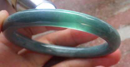 Certified Green Burma 100% Natural A JADE Jadeite Circle Bangle Bracelet 57 mm 手镯 637993  TN