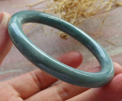 Certified Green Burma 100% Natural A JADE Jadeite Circle Bangle Bracelet 57 mm 手镯 637993  TN