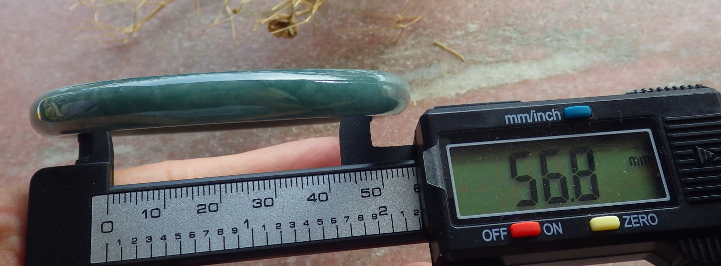Certified Green Burma 100% Natural A JADE Jadeite Circle Bangle Bracelet 57 mm 手镯 637993  TN