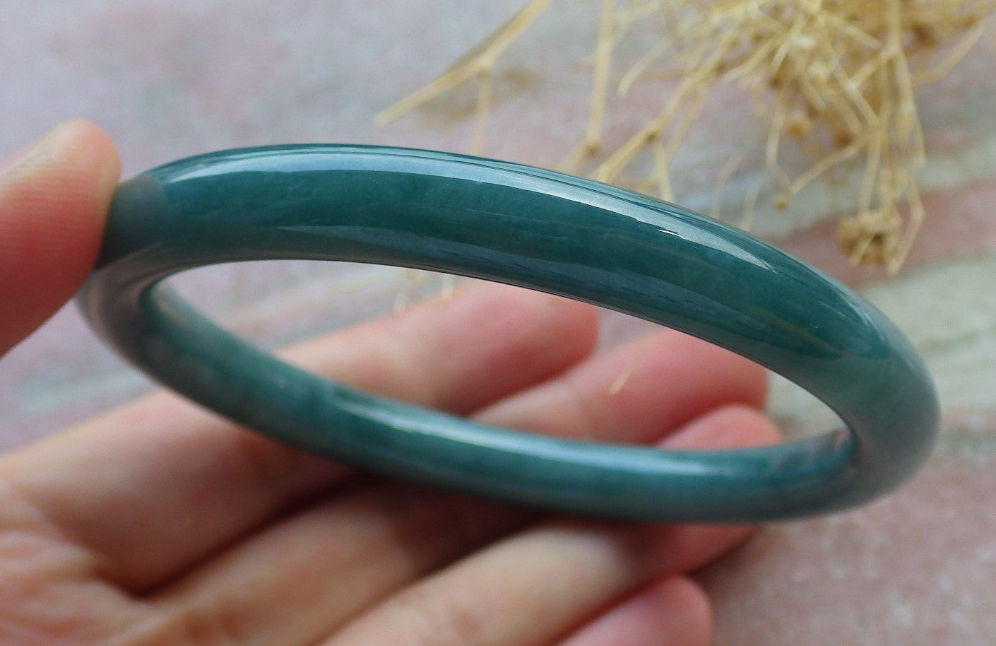 Certified Green Burma 100% Natural A JADE Jadeite Circle Bangle Bracelet 58 mm 手镯 638009  TN