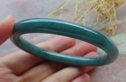 Certified Green Burma 100% Natural A JADE Jadeite Circle Bangle Bracelet 58 mm 手镯 638009  TN