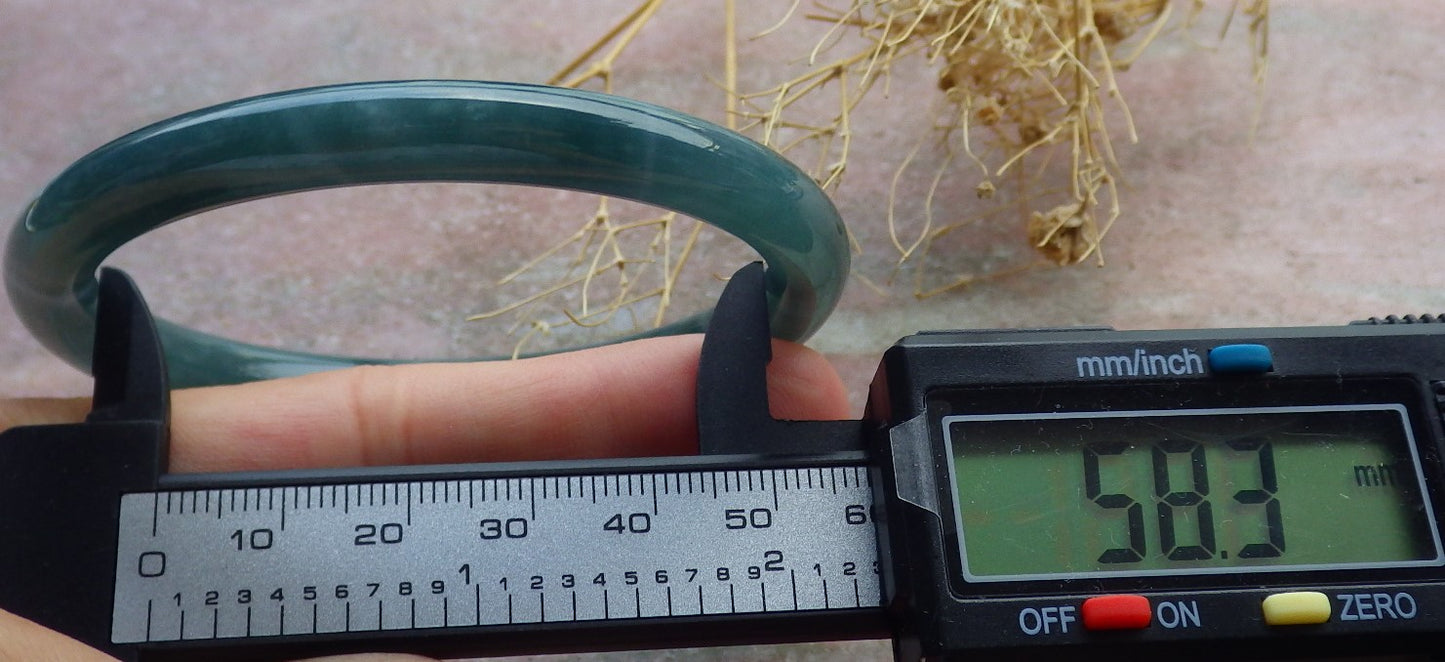 Certified Green Burma 100% Natural A JADE Jadeite Circle Bangle Bracelet 58 mm 手镯 638019  TN