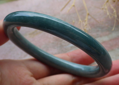 Certified Green Burma 100% Natural A JADE Jadeite Circle Bangle Bracelet 56 mm 手镯 638029  TN