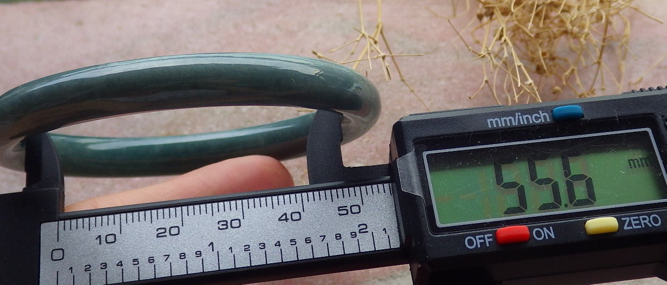 Certified Green Burma 100% Natural A JADE Jadeite Circle Bangle Bracelet 56 mm 手镯 638029  TN