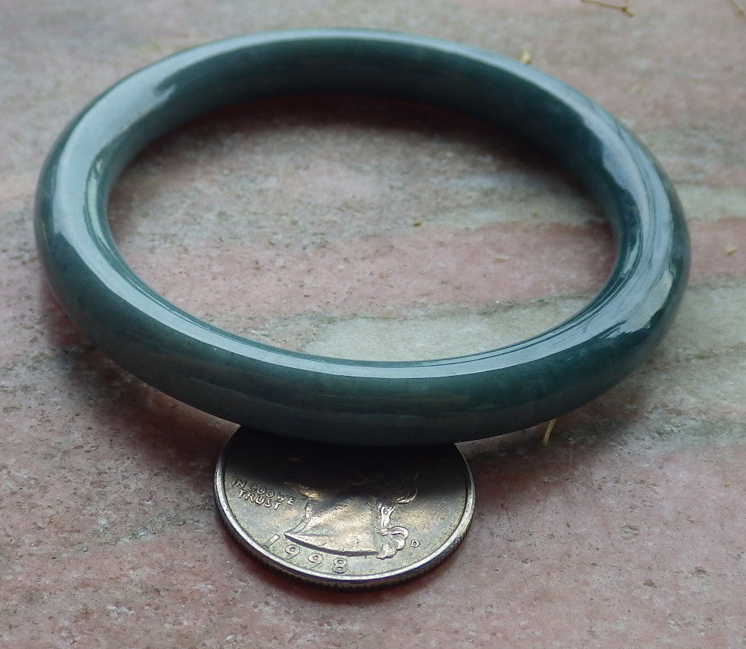 Certified Green Burma 100% Natural A JADE Jadeite Circle Bangle Bracelet 56 mm 手镯 638029  TN