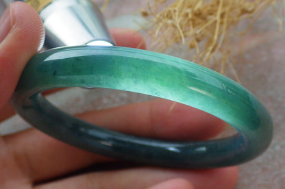 Certified Icy Green Burma 100% Natural A JADE Jadeite Circle Bangle Bracelet 51 mm 手镯 638046  TN